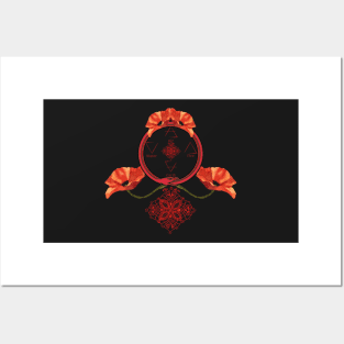 universal positive energy renewal in the elemental ouroboros poppies Posters and Art